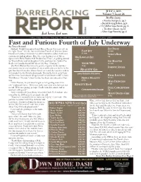 Barrel Racing Report Schedule