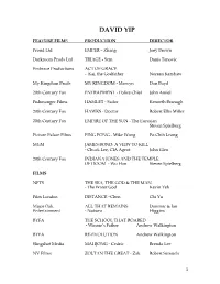 Comprehensive Acting CV