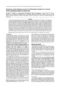Estimation of the Infectious Reservoir of Plasmodium Falciparum in Natural Vector Populations Based on Oocyst Size
