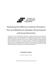 Illustrating the Difference Between Emissions Fees and Abatement Subsidies Using Isoquant and Isocost Geometry