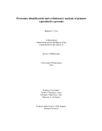 Proteomic Identification and Evolutionary Analysis of Primate Reproductive Proteins