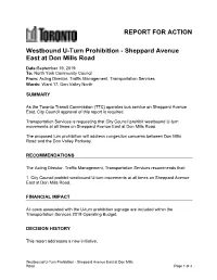 REPORT for ACTION Westbound U-Turn Prohibition