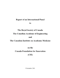 Report of an International Panel On