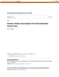 The ICTR and Rwanda's Gacaca Courts