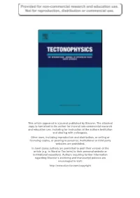This Article Appeared in a Journal Published by Elsevier. the Attached Copy Is Furnished to the Author for Internal Non-Commerci