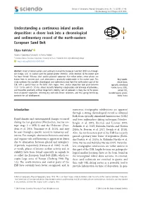 Understanding a Continuous Inland Aeolian Deposition: a Closer Look Into a Chronological and Sedimentary Record of the North-Eastern ISSN 2080-7686 European Sand Belt