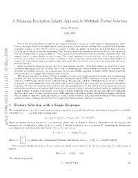 Arxiv:0906.0052V1 [Cs.LG] 30 May 2009 Responses, We Can Write the Y Values in an N × 1 Vector Y and the X Values in an N × M Matrix X