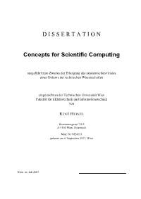 DISSERTATION Concepts for Scientific Computing