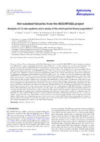 Hot Subdwarf Binaries from the MUCHFUSS Project Analysis of 12 New Systems and a Study of the Short-Period Binary Population