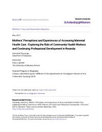 Mothers' Perceptions and Experiences Of