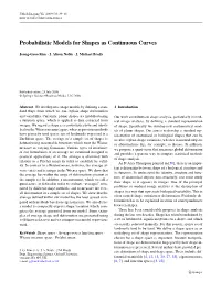Probabilistic Models for Shapes As Continuous Curves