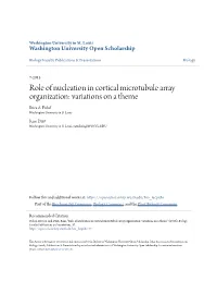 Role of Nucleation in Cortical Microtubule Array Organization: Variations on a Theme Erica A