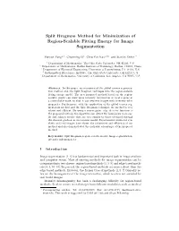 Split Bregman Method for Minimization of Region-Scalable Fitting Energy for Image Segmentation