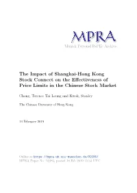 The Impact of Shanghai-Hong Kong Stock Connect on the Effectiveness of Price Limits in the Chinese Stock Market