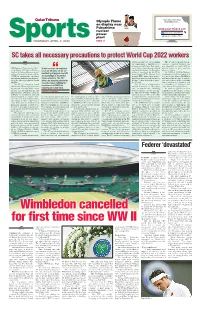 Wimbledon Cancelled for First Time Since WW II