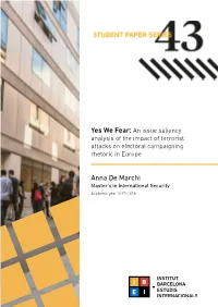 An Issue Saliency Analysis of the Impact of Terrorist Attacks on Electoral Campaigning Rhetoric in Europe