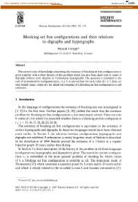 Blocking Set Free Configurations and Their Relations to Digraphs and Hypergraphs