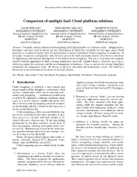 Comparison of Multiple Iaas Cloud Platform Solutions