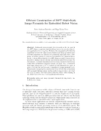 Efficient Construction of SIFT Multi-Scale Image Pyramids For