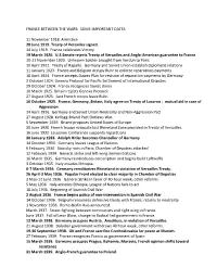 France Between the Wars: Some Important Dates 11