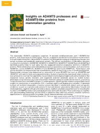 Insights on ADAMTS Proteases and ADAMTS-Like Proteins from Mammalian Genetics