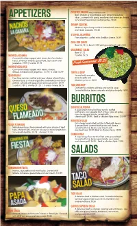 La Cabana Menu Spring Tx
