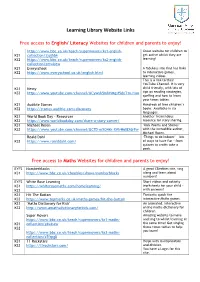 Learning Library Website Links