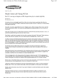 Mauk's Latest Call: Suing NCAA