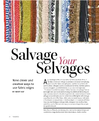 Nine Clever and Creative Ways to Use Fabric Edges