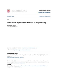 Some Political Implications in the Works of Rudyard Kipling