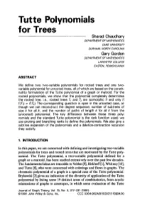 Tutte Polynomials for Trees