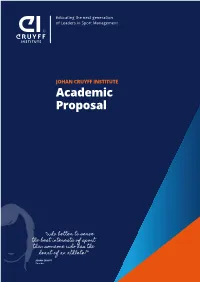Academic Proposal JOHAN CRUYFF INSTITUTE