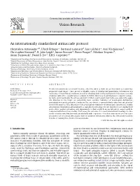 An Internationally Standardised Antisaccade Protocol
