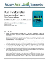 Dual Transformation: How to Reposition Today's Business While Creating the Future