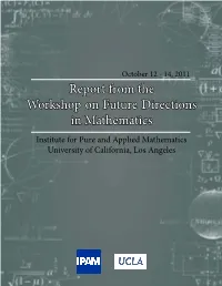Future Directions in Mathematics Workshop