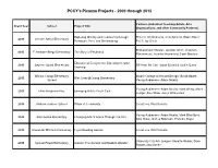 PCCY's Picasso Projects - 2003 Through 2015