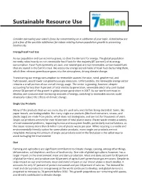 Sustainable Resource Use