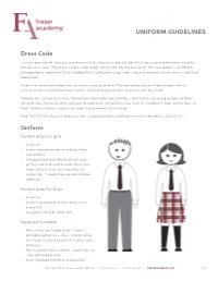 UNIFORM GUIDELINES Dress Code Uniform