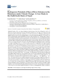 A Case Study in the Dudh Koshi Basin of Nepal