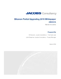 Bitumen Partial Upgrading 2018 Whitepaper