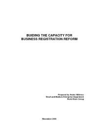 Building the Capacity for Business Registration Reform, by Andrei