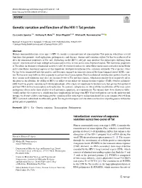 Genetic Variation and Function of the HIV-1 Tat Protein