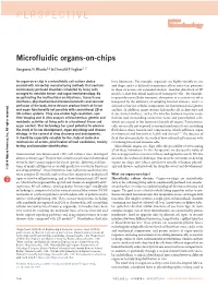 Microfluidic Organs-On-Chips