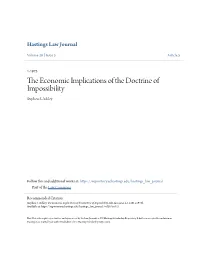 The Economic Implications of the Doctrine of Impossibility, 26 Hastings L.J