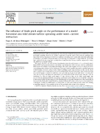 The Influence of Blade Pitch Angle on the Performance of a Model