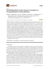 Zr-Modified Zno for the Selective Oxidation of Cinnamaldehyde to Benzaldehyde