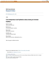 Core Temperature and Hydration Status During an Ironman Triathlon