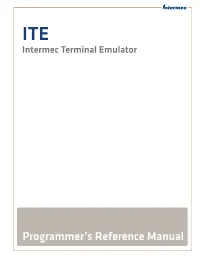 Intermec Terminal Emulator (ITE) Programmer's Reference Manual