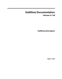 Kallithea Documentation Release 0.7.99