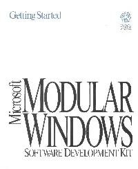 Modular Windows Software Development Kit 1.0 Getting Started